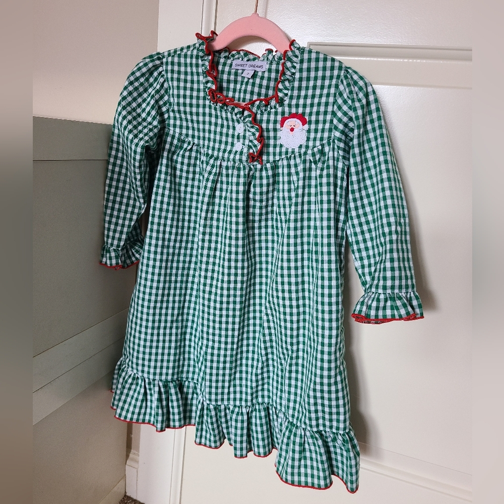 Sweet Dreams Green Santa Nightgown